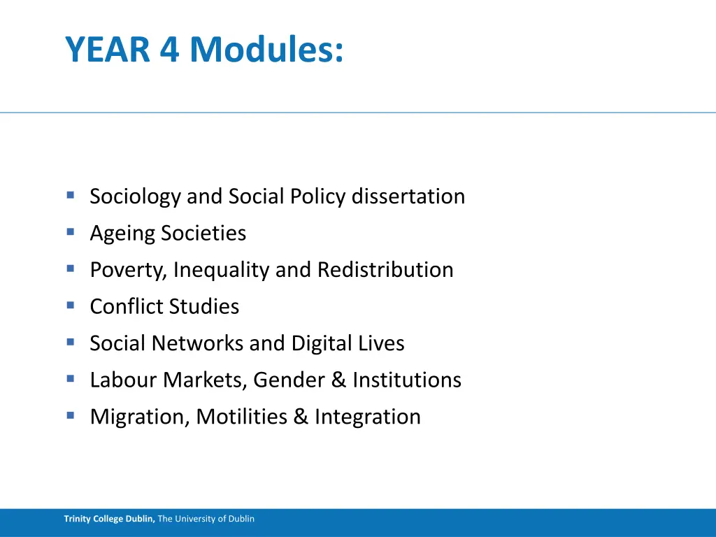 year 4 modules