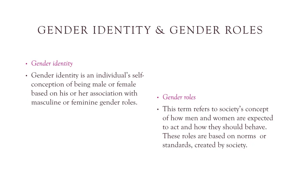 gender identity gender roles