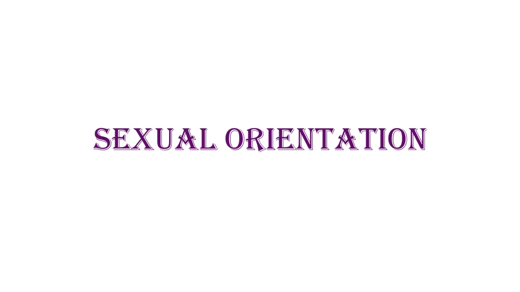 sexual orientation