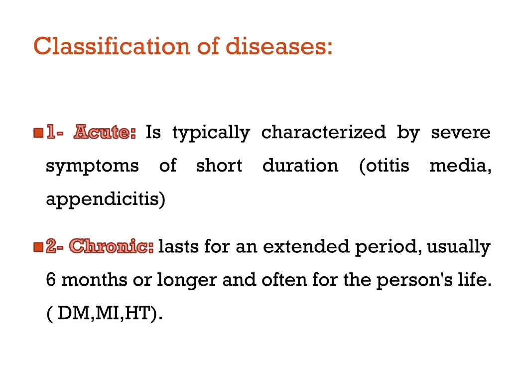 classification of diseases