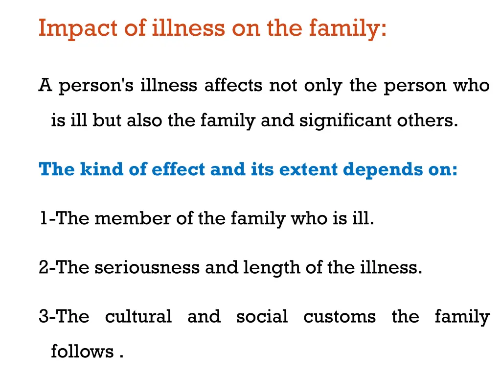 impact of illness on the family