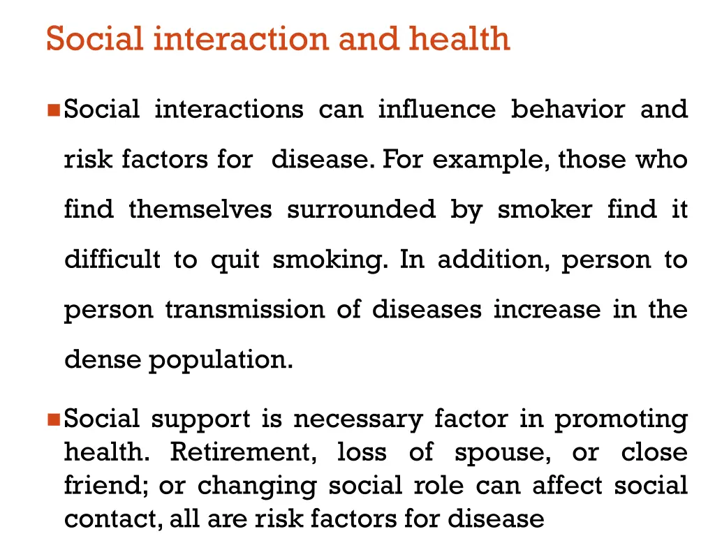 social interaction and health