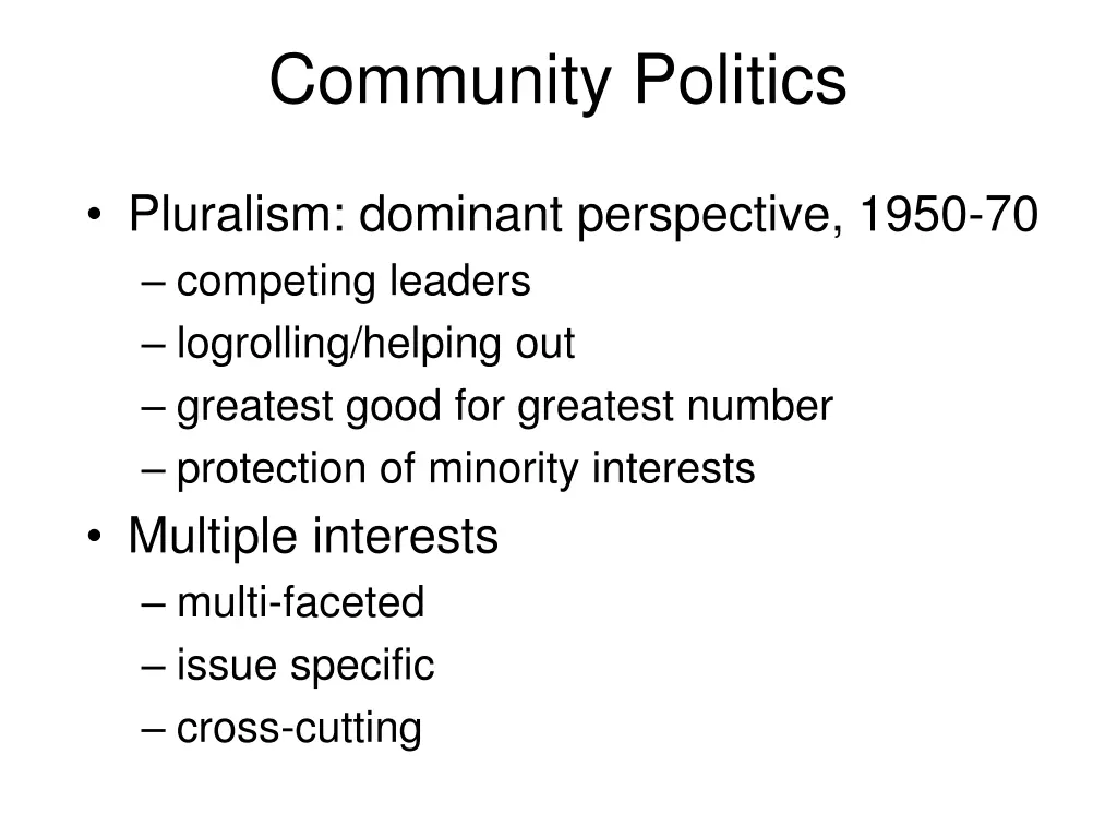 community politics