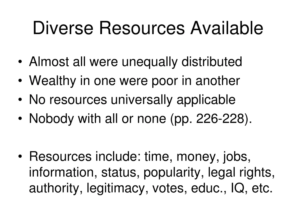 diverse resources available