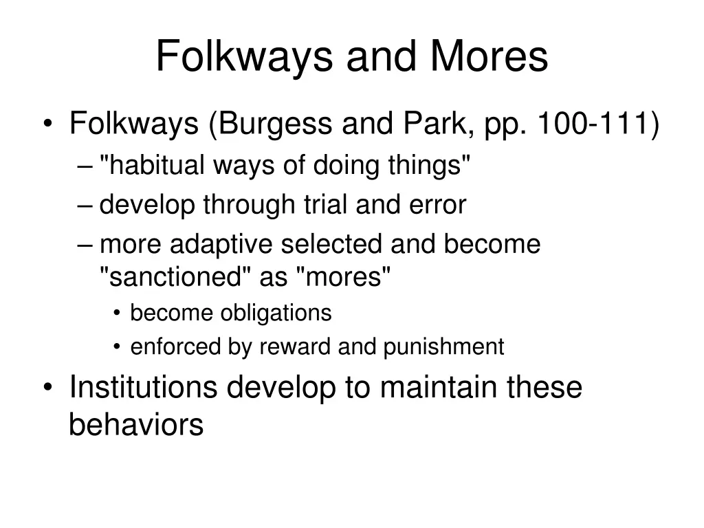 folkways and mores