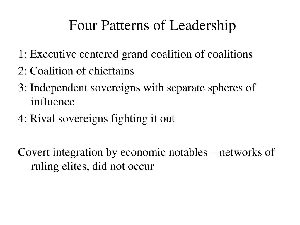 four patterns of leadership