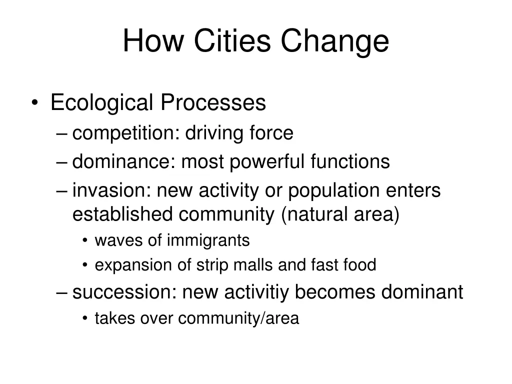 how cities change