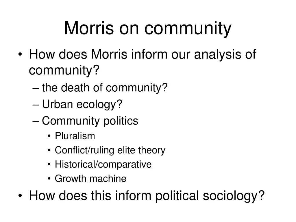 morris on community