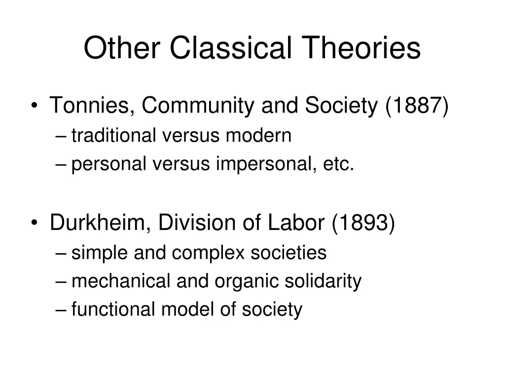 other classical theories