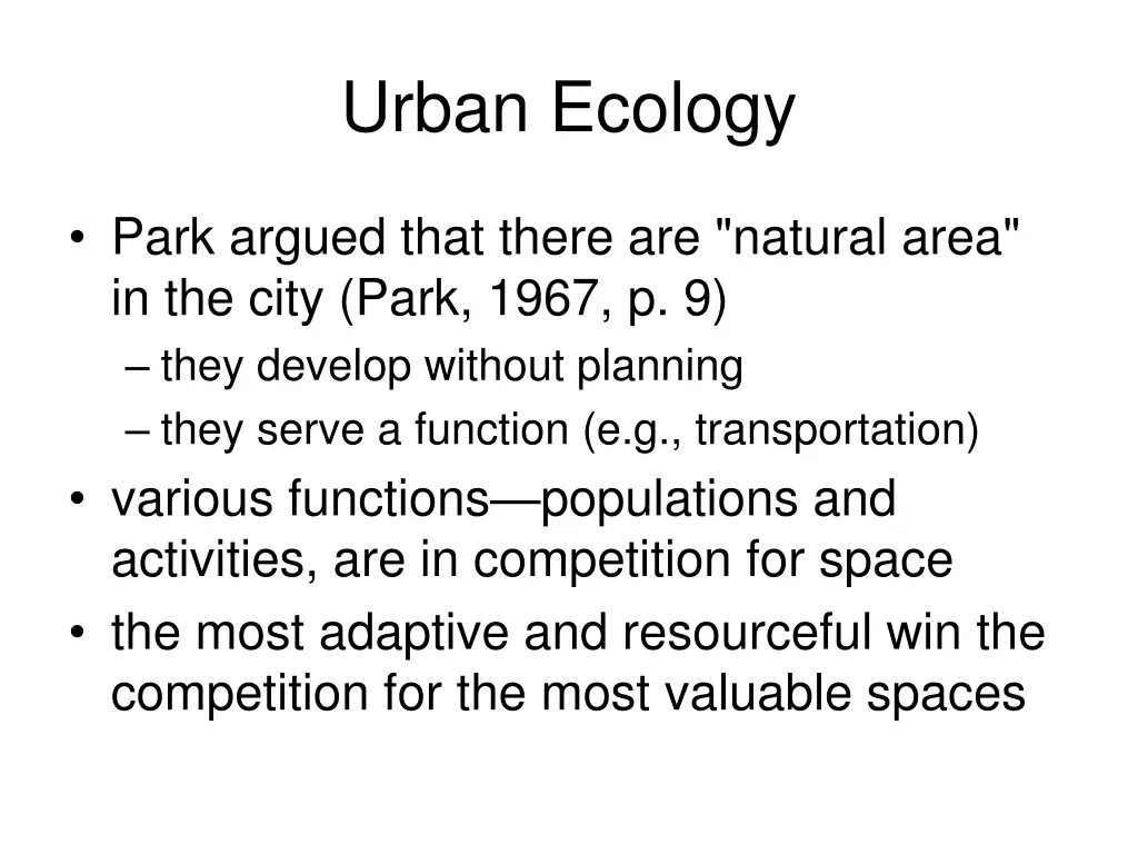 urban ecology