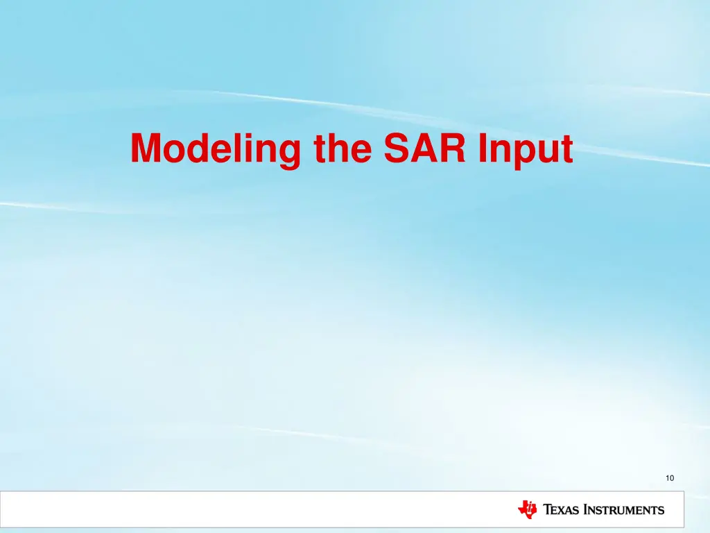 modeling the sar input