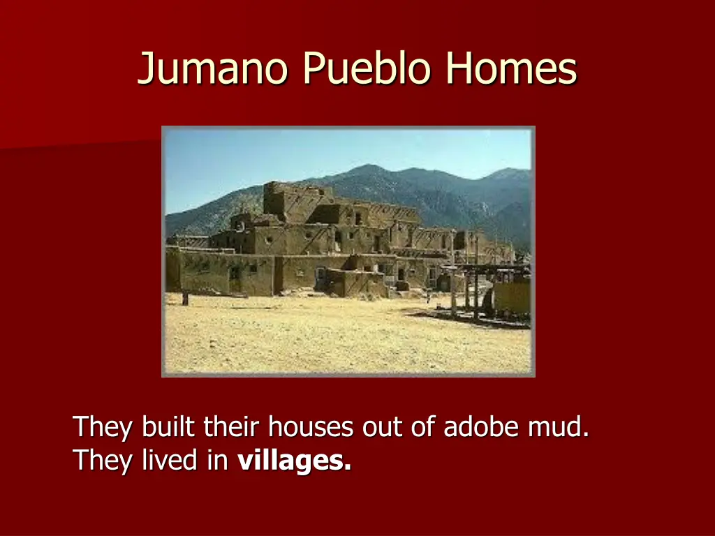 jumano pueblo homes