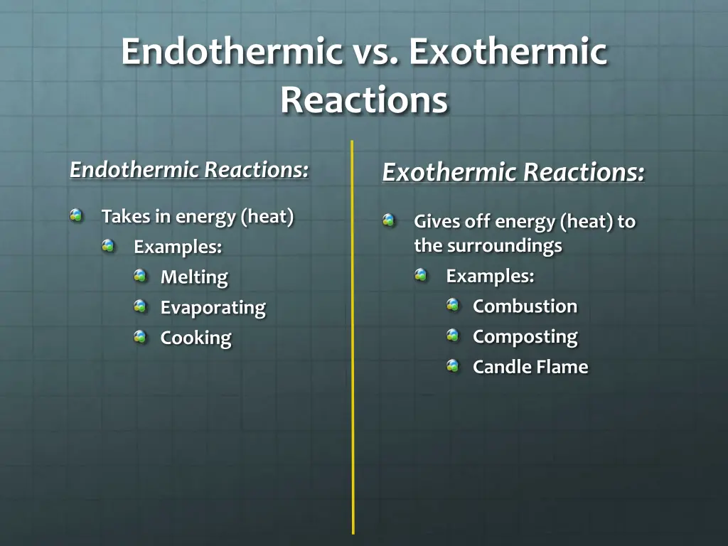 endothermic vs exothermic reactions