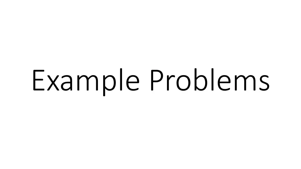 example problems