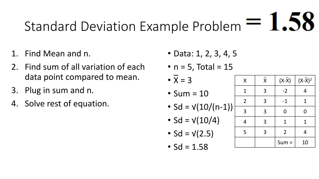 standard deviation example problem