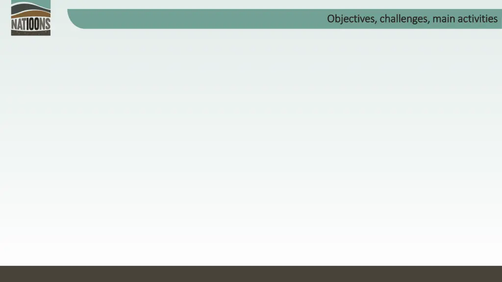 objectives challenges main activities objectives