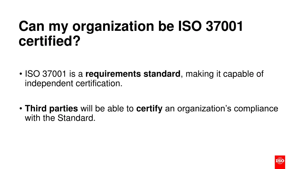 can my organization be iso 37001 certified