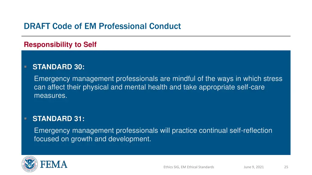 draft code of em professional conduct 13