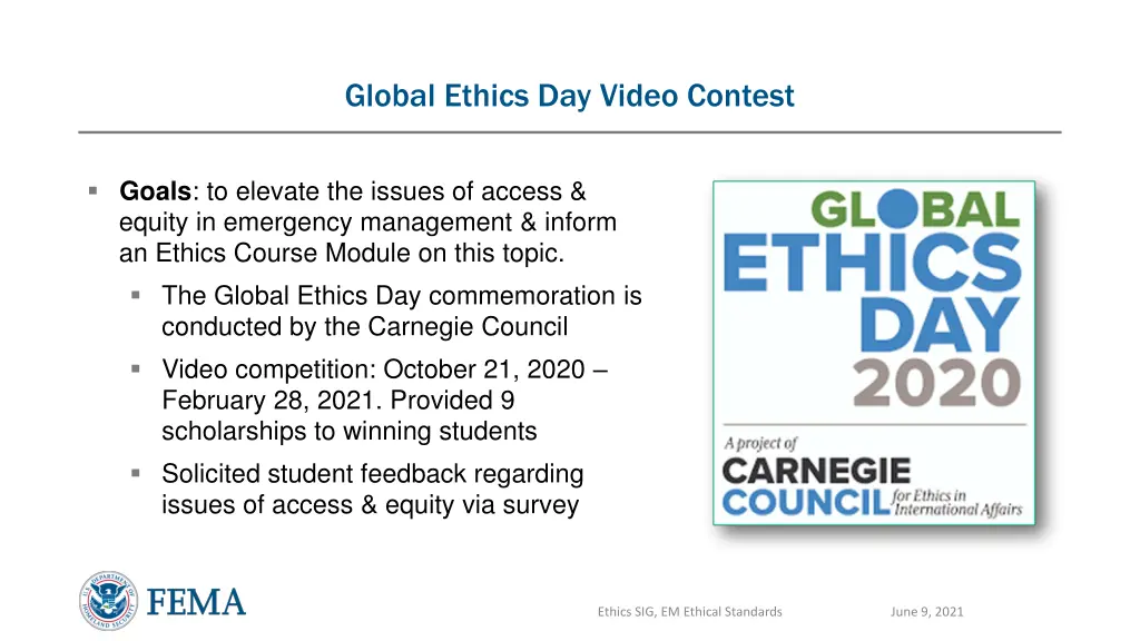 global ethics day video contest