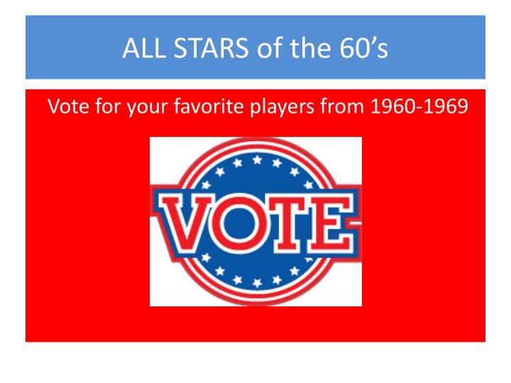 all stars of the 60 s