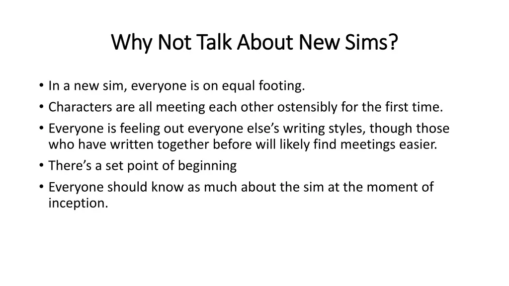 why not talk about new sims why not talk about