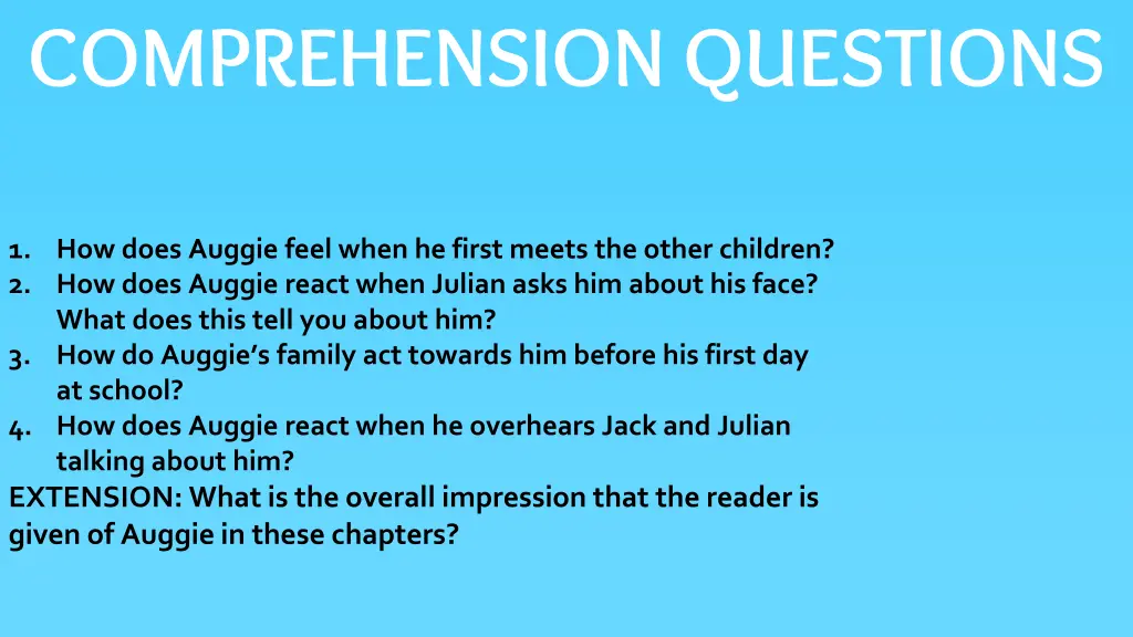 comprehension questions