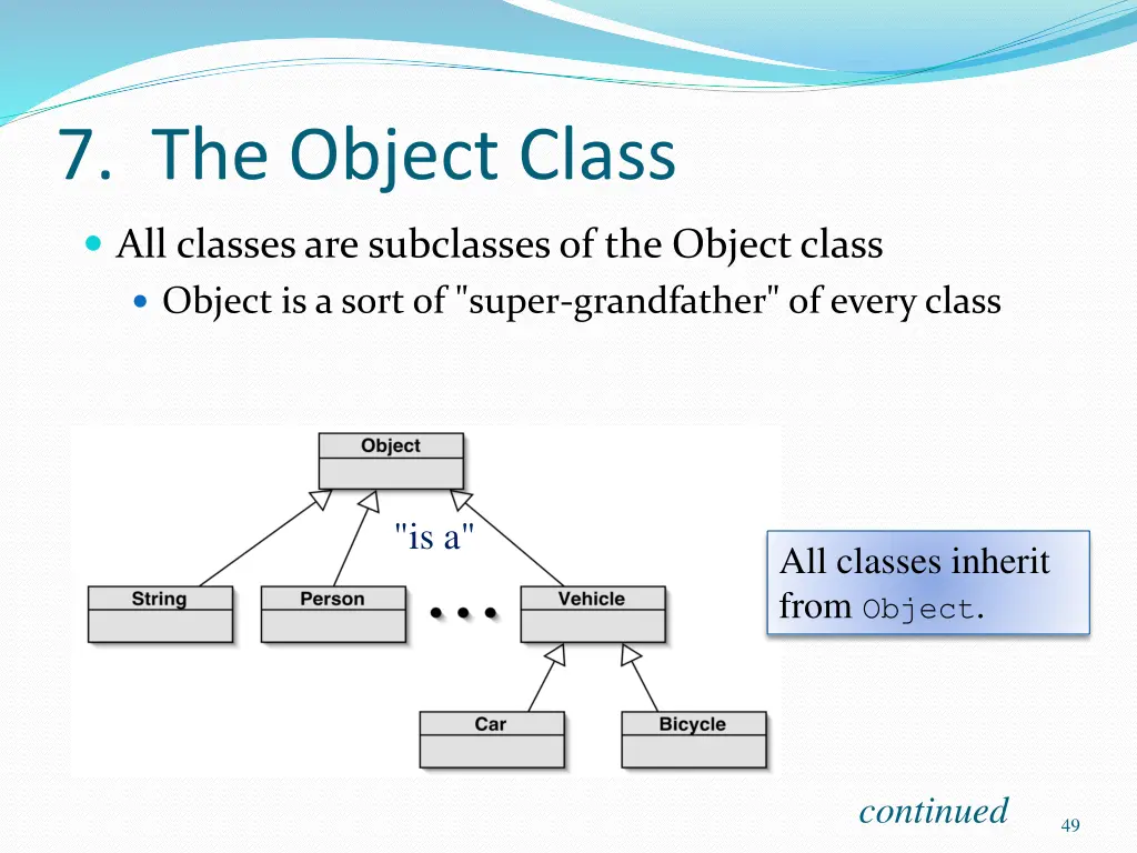 7 the object class