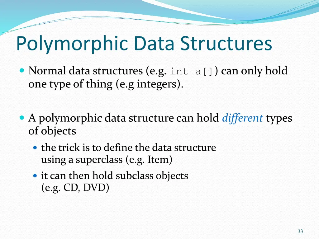 polymorphic data structures