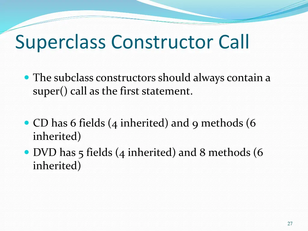 superclass constructor call