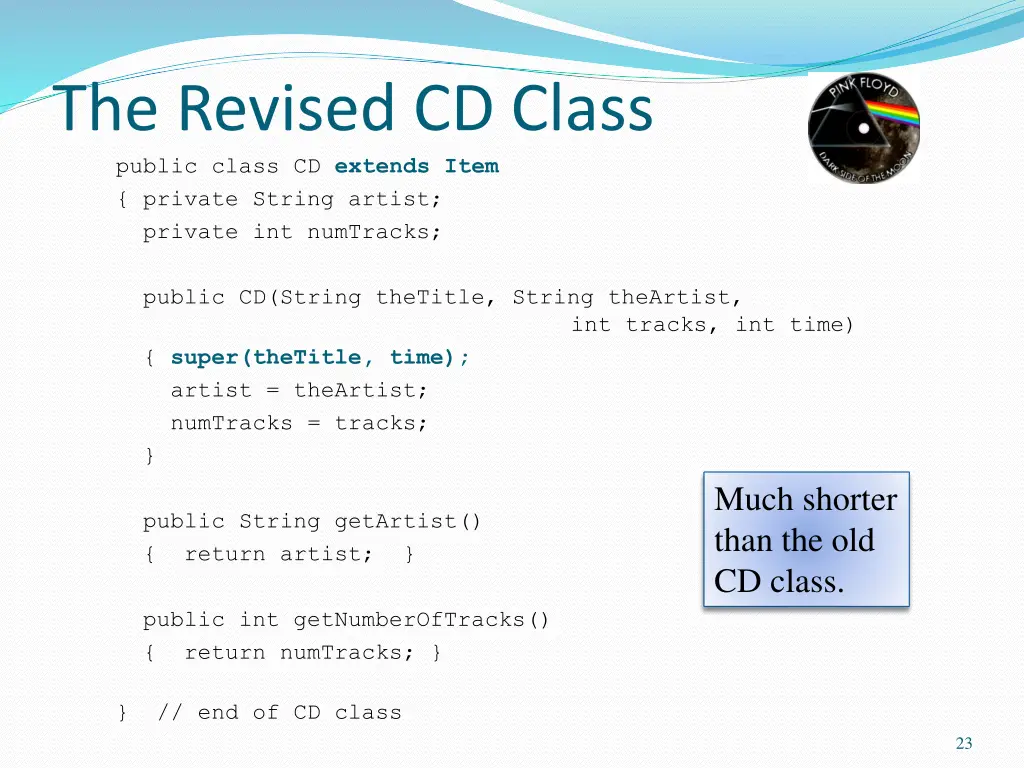 the revised cd class public class cd extends item