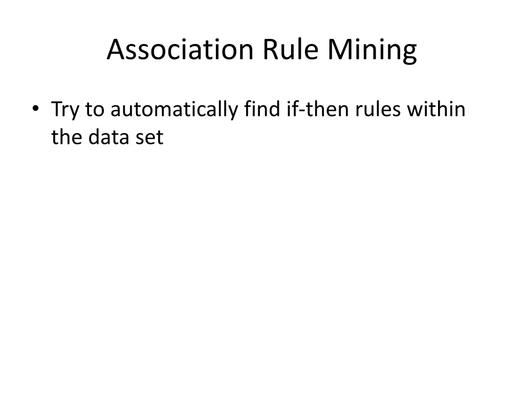 association rule mining