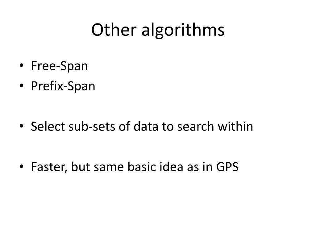 other algorithms