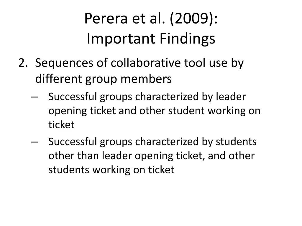 perera et al 2009 important findings 1