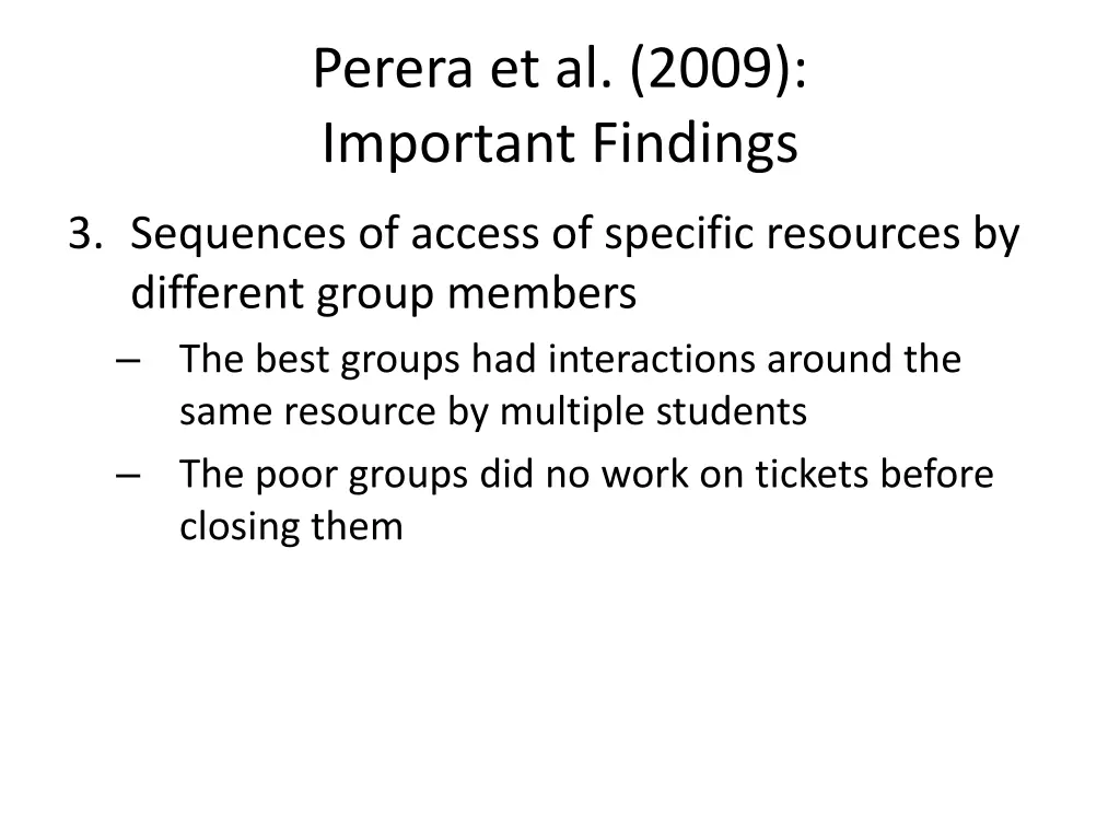 perera et al 2009 important findings 2