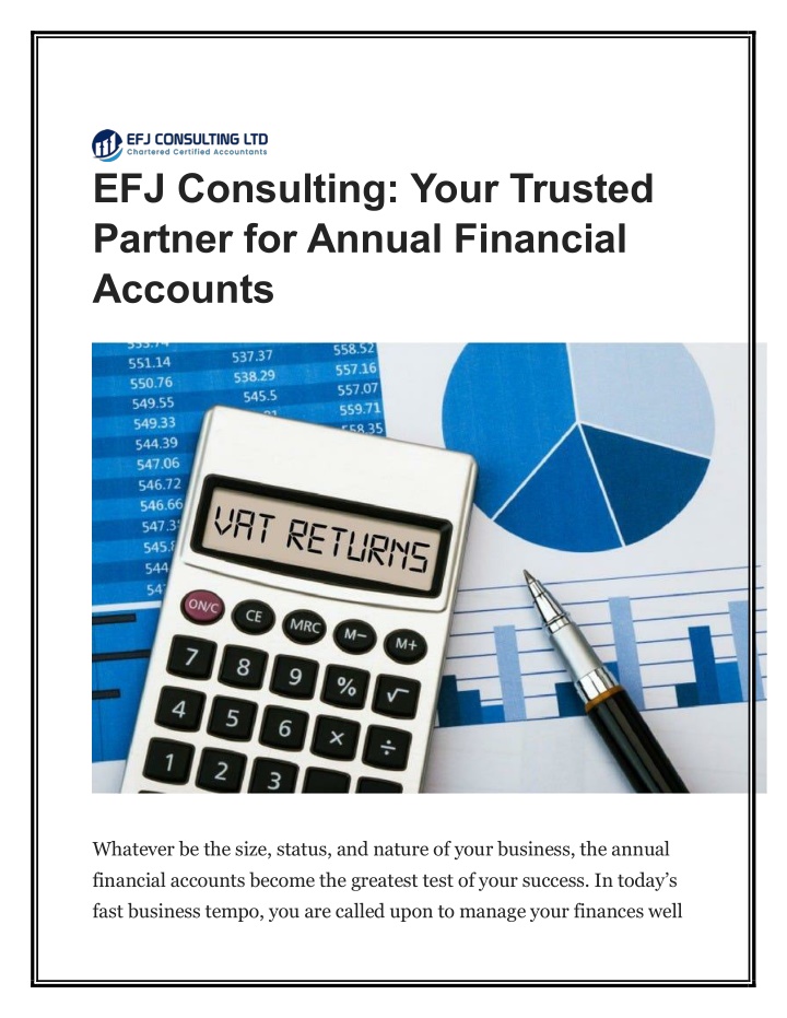 efj consulting your trusted partner for annual