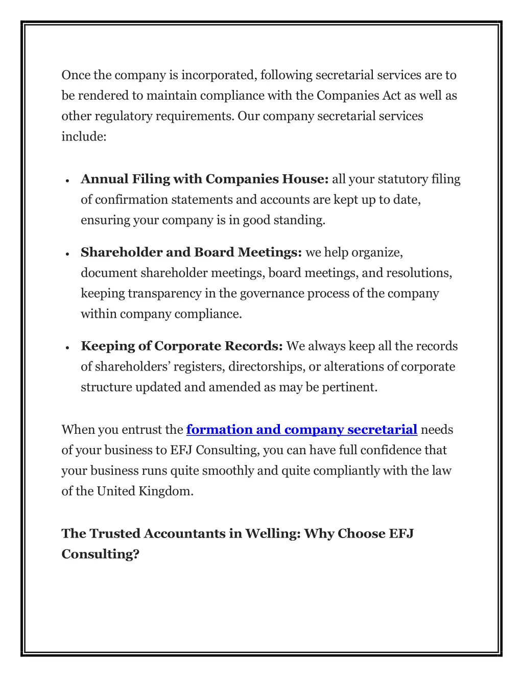 once the company is incorporated following