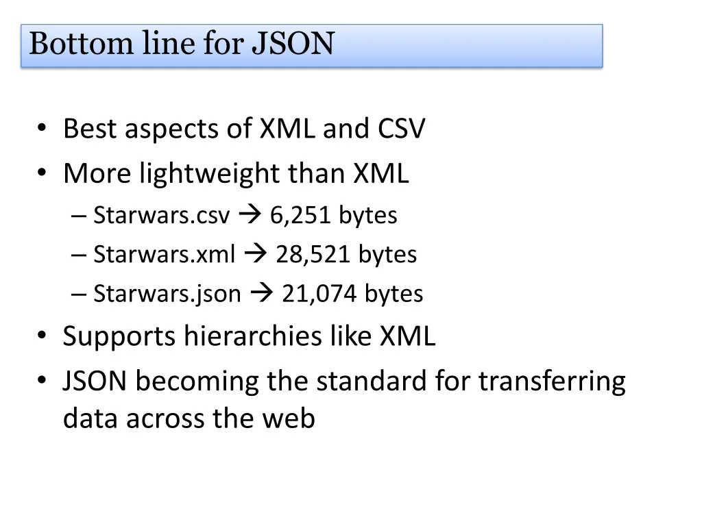 bottom line for json