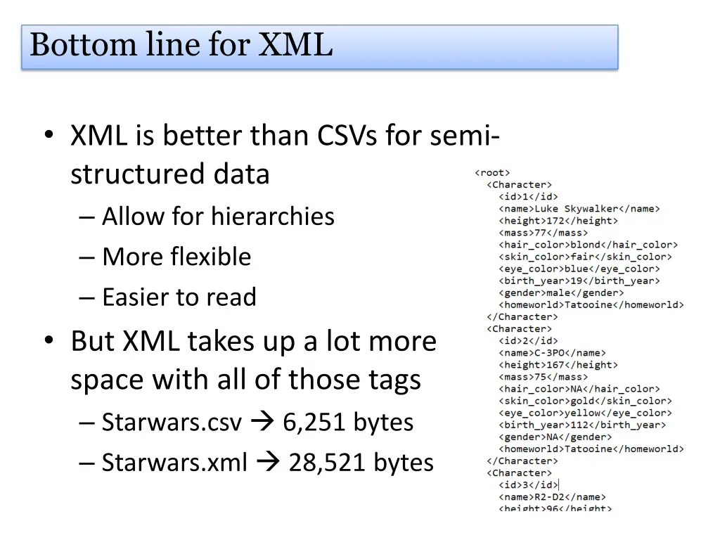 bottom line for xml