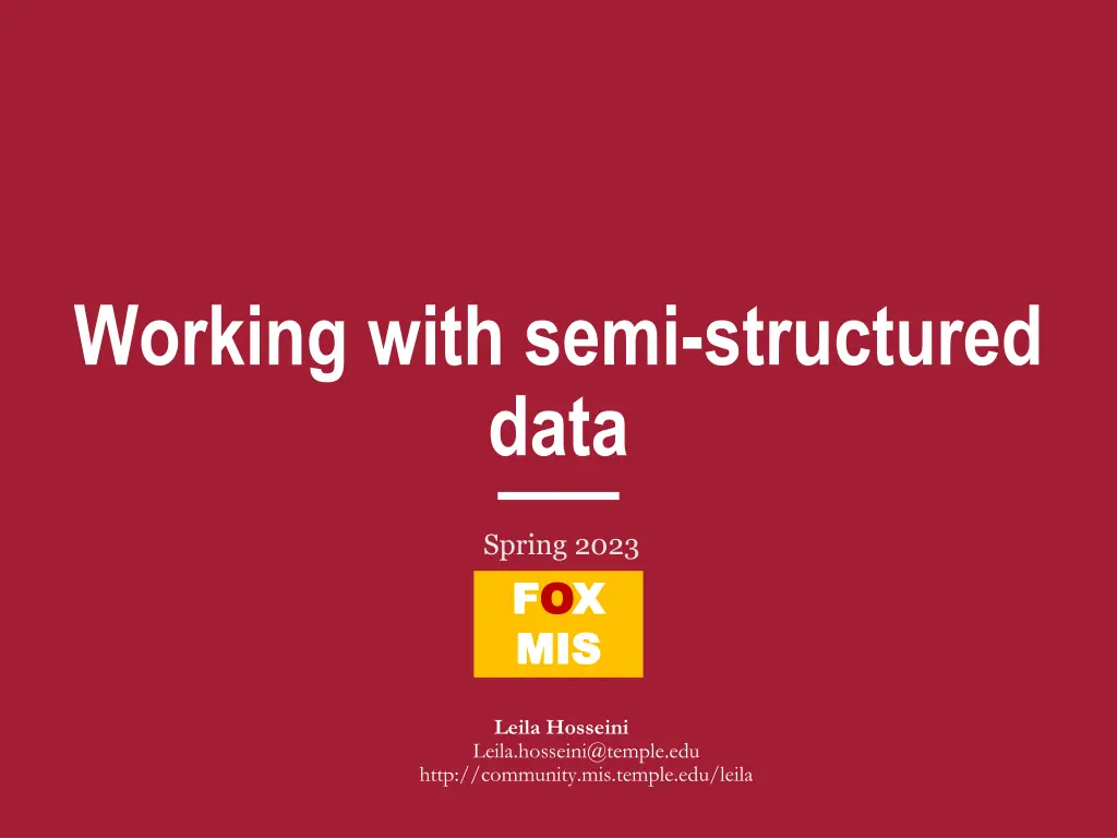 working with semi structured data