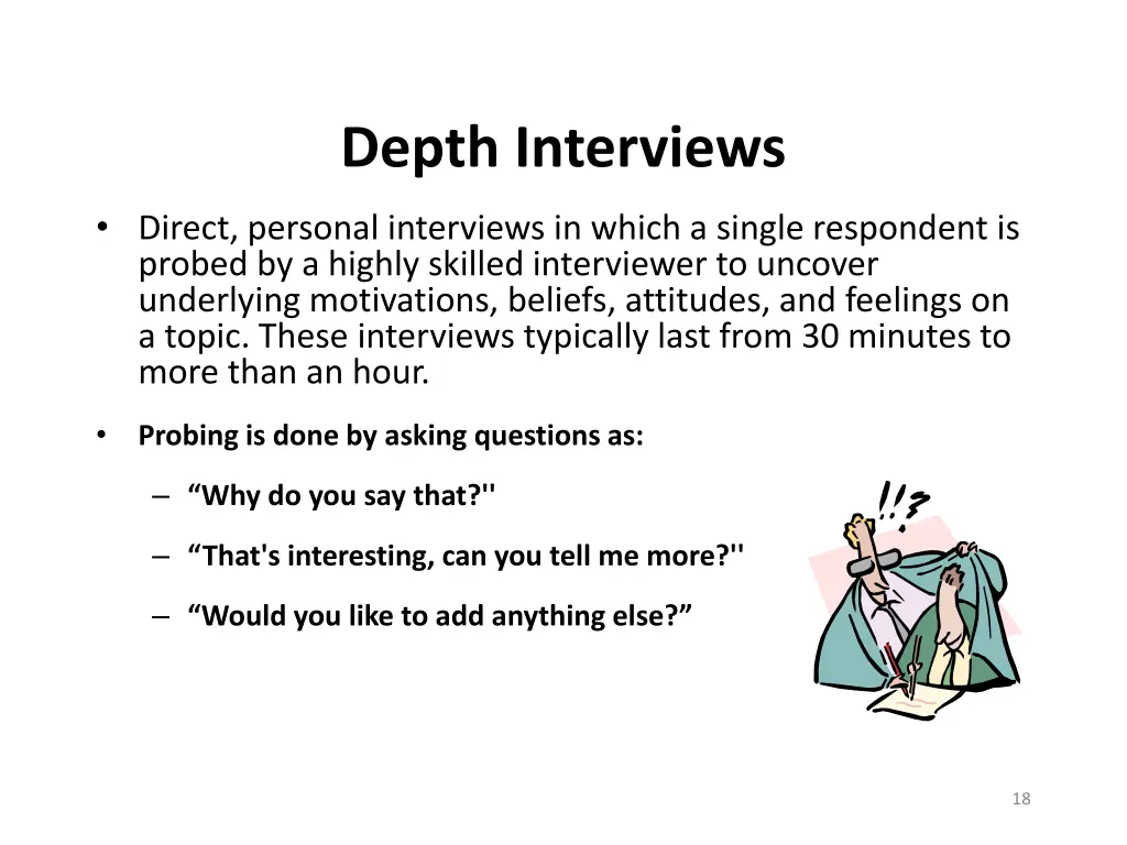 depth interviews