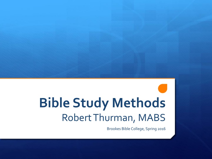 bible study methods robert thurman mabs