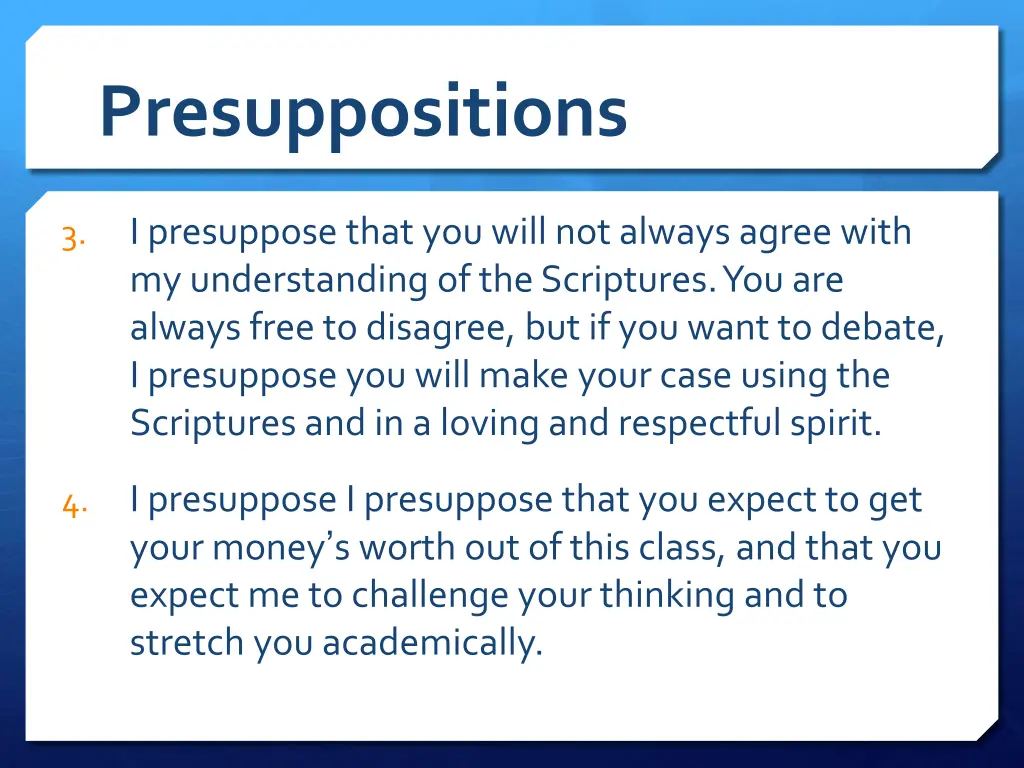 presuppositions 1