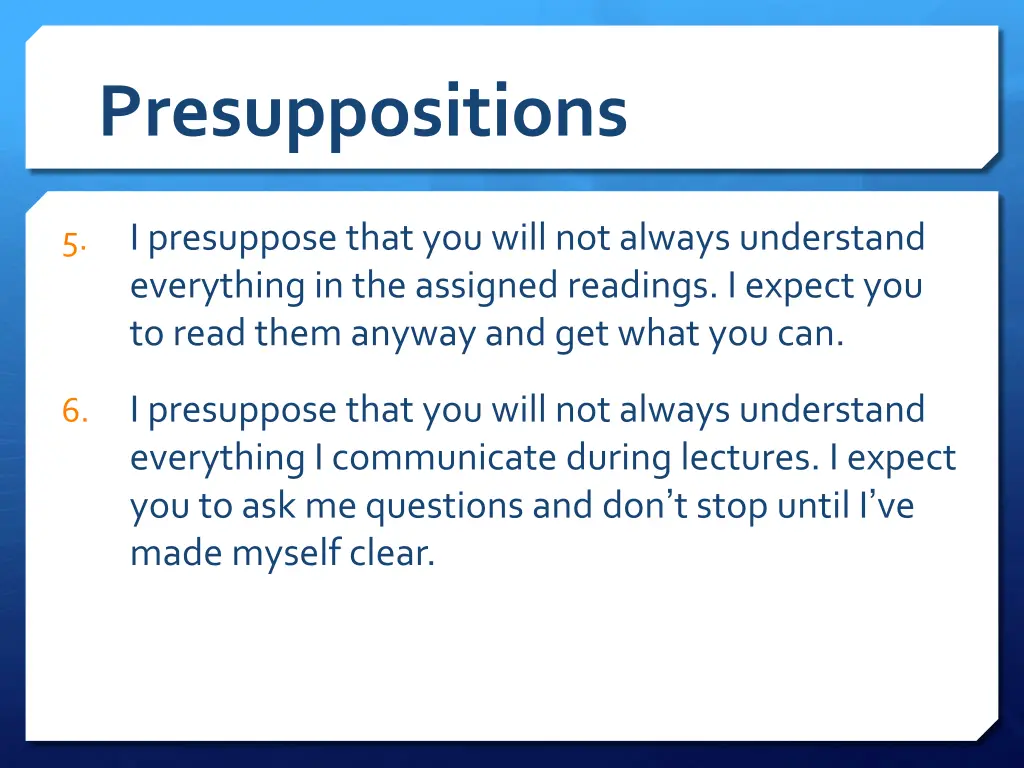 presuppositions 2