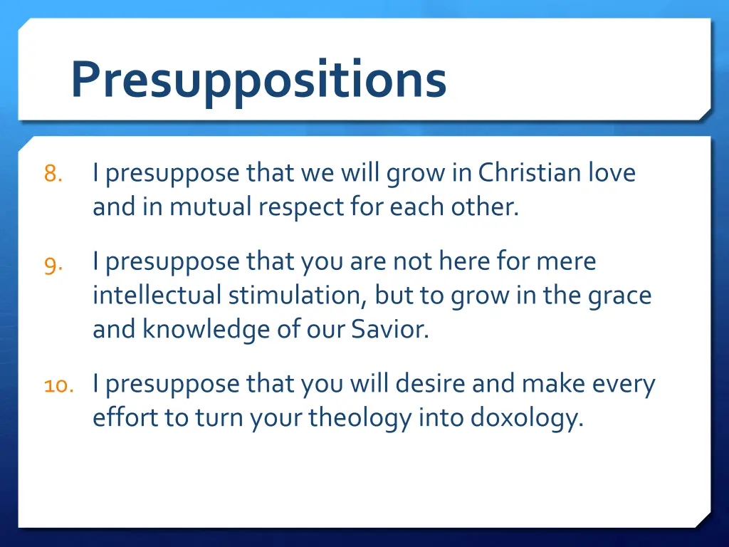 presuppositions 4