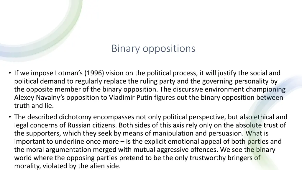 binary oppositions