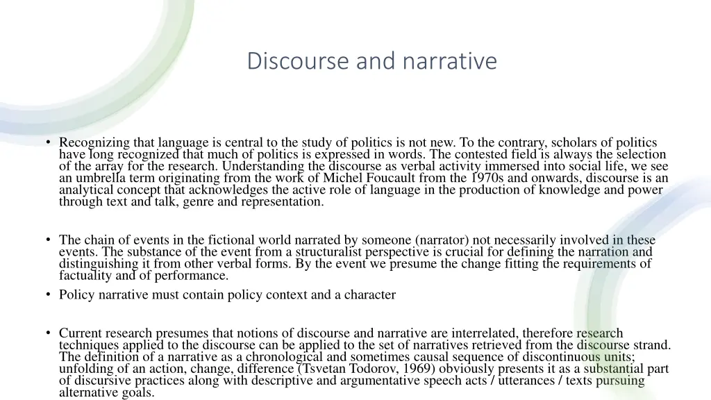 discourse and narrative