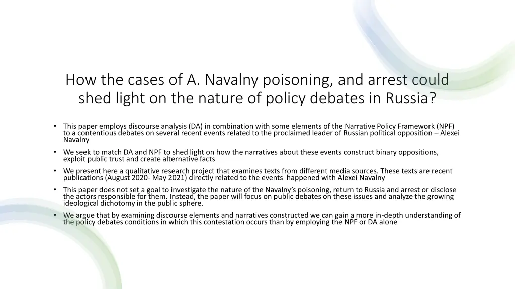 how the cases of a navalny poisoning and arrest