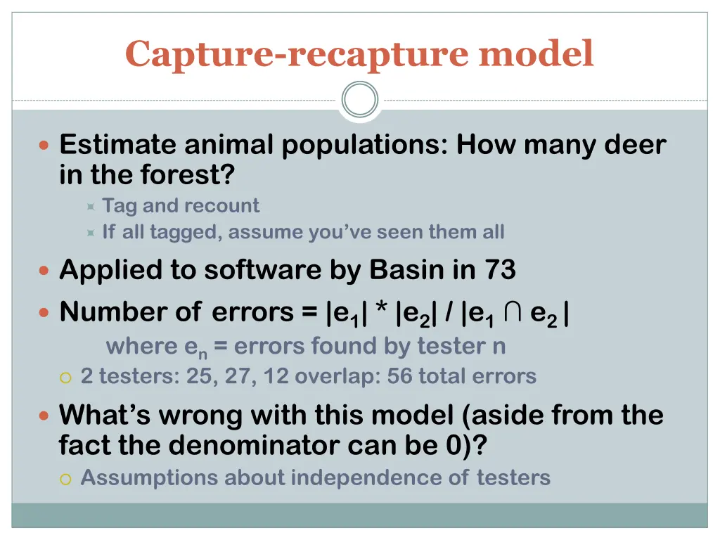 capture recapture model