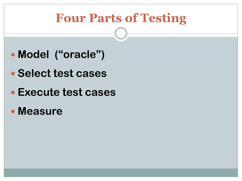 four parts of testing