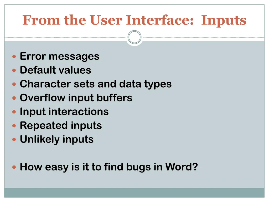 from the user interface inputs